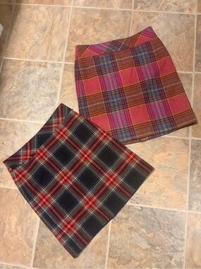 L.L. Bean Pink Plaid Mini Skirt with Multi-Color Tartan